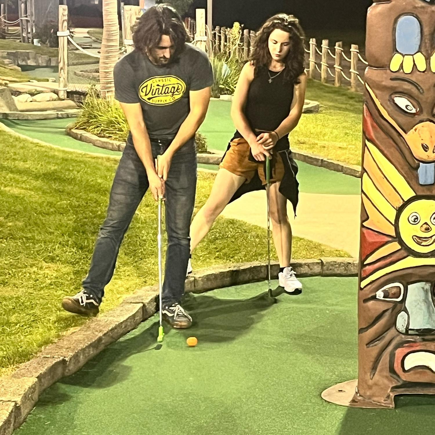Mini golf in Michigan with Nick's family.