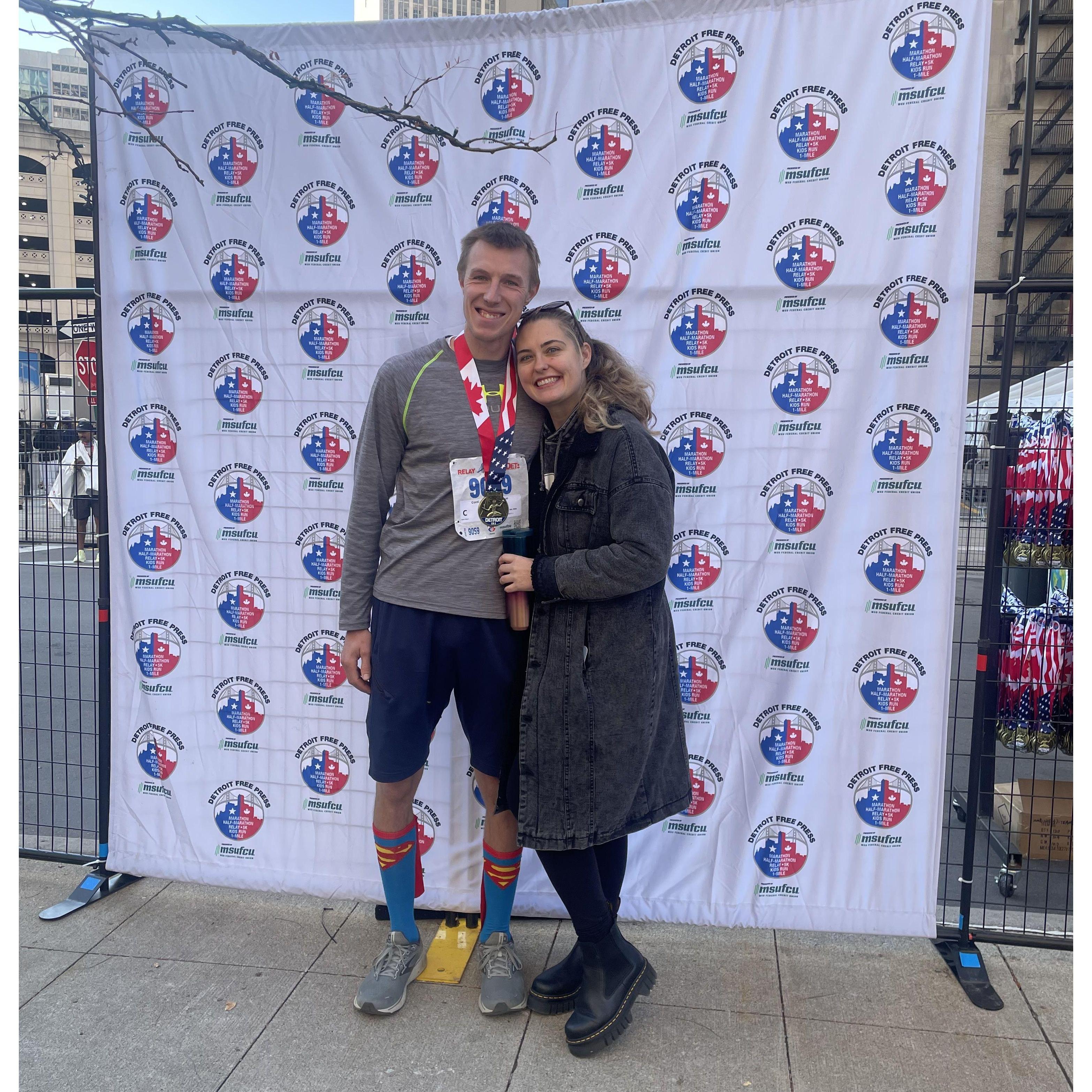 When Zack had to run a half marathon right after Courtney did so that Courtney wouldn’t be able to say she’s run longer…