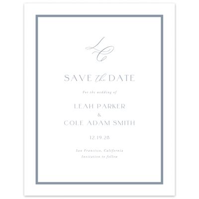 Dusty Blue Wedding Digital Save the Date - Artvin Portrait