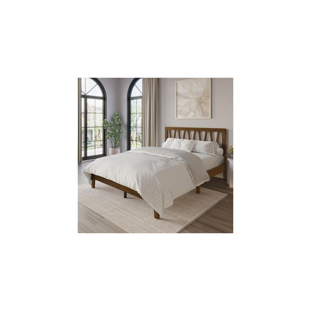 Home Design Gadsden Panel Bed, Brown, Queen