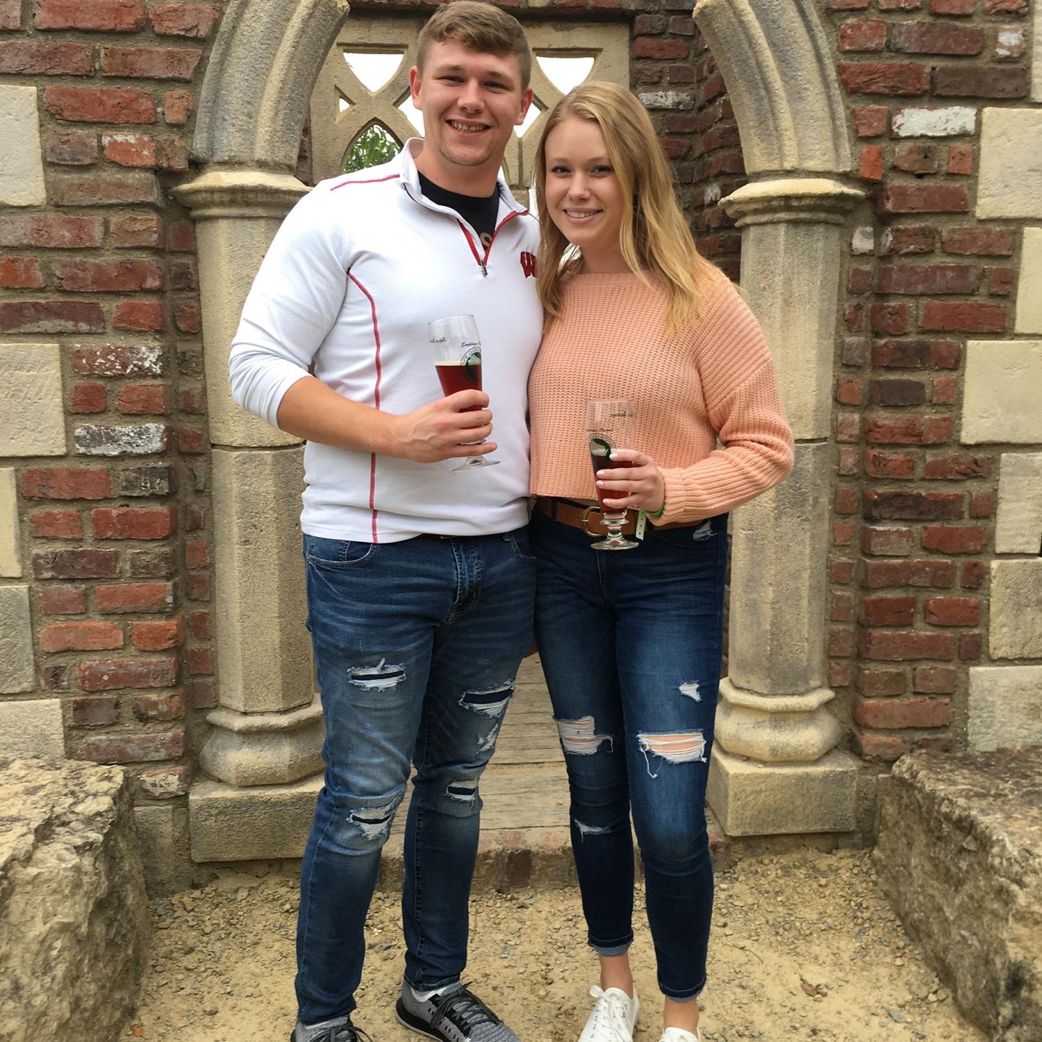 September 2019 - One of our first photos together at New Glarus Brewery