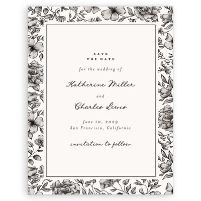 Beige Wedding Digital Save the Date - Sogno Portrait
