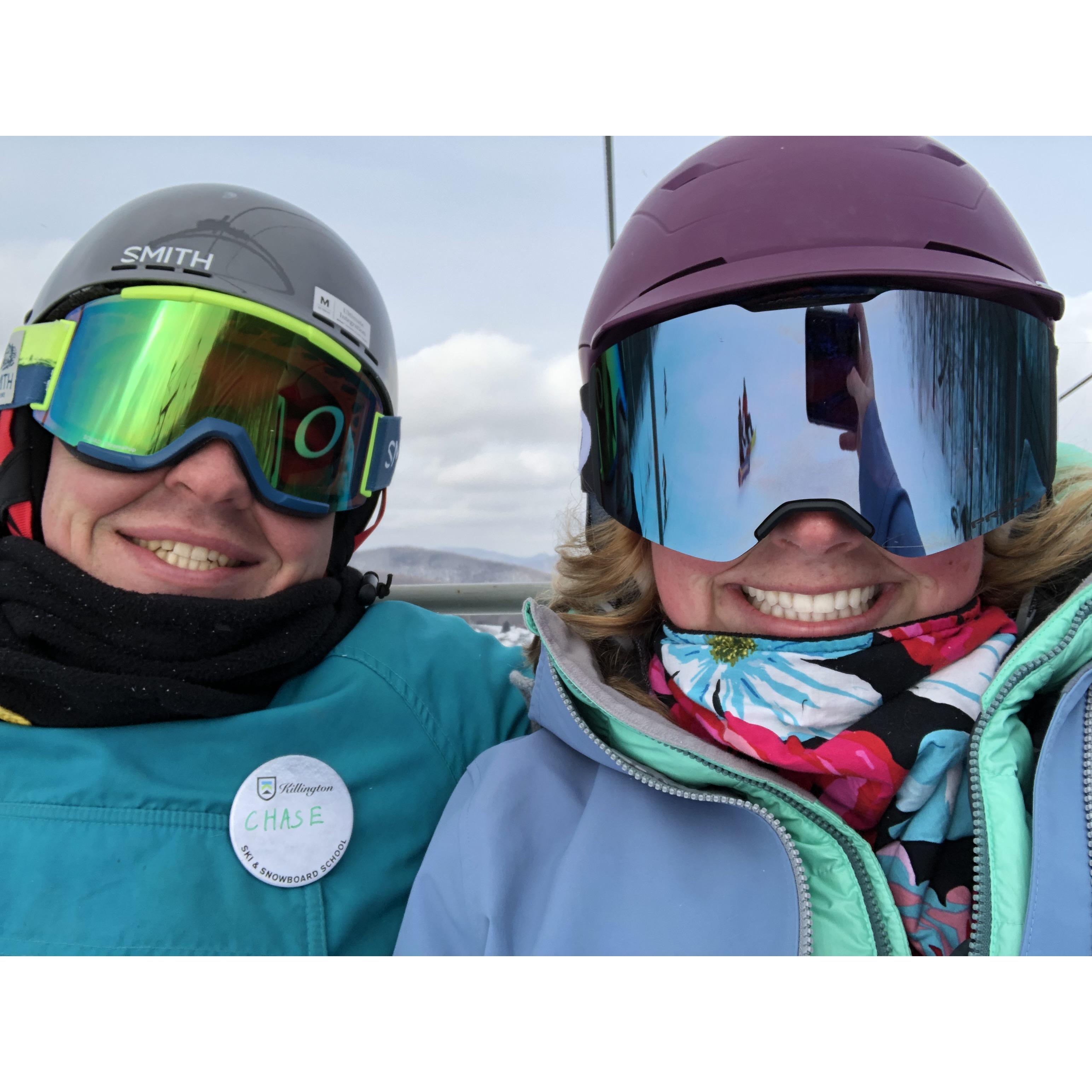 Our third date when I converted him back to skiing... temporarily