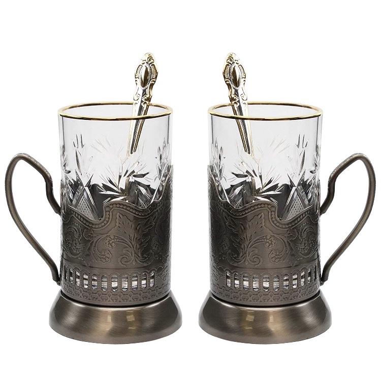 Podstakannik: Russian Crystal Tea Glasses (Set of 2)