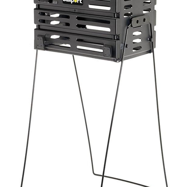 Tourna Ballport Tennis Ball Hopper Holds 80 Balls Durable and Lightweight – Black