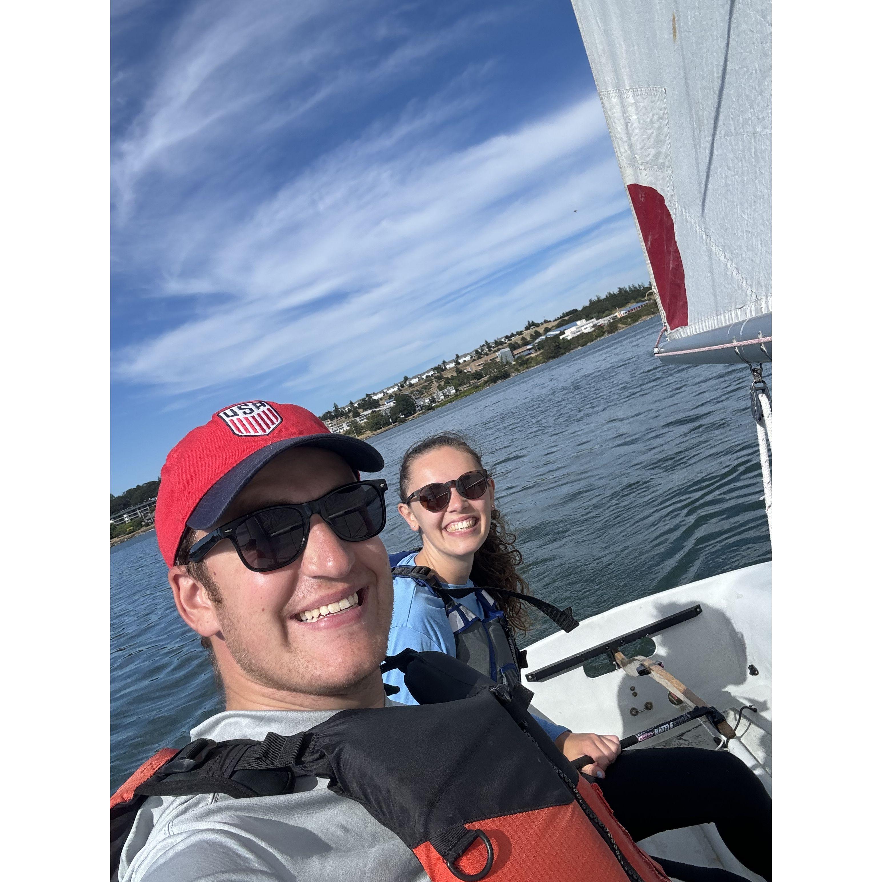 Marika learning to sail