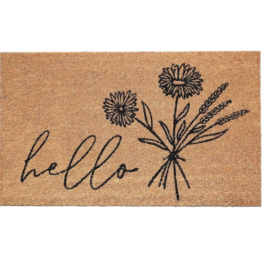 Calloway Mills Wildflower Bouquet Doormat, (Tan/Black, 24" x 36" x 0.60")