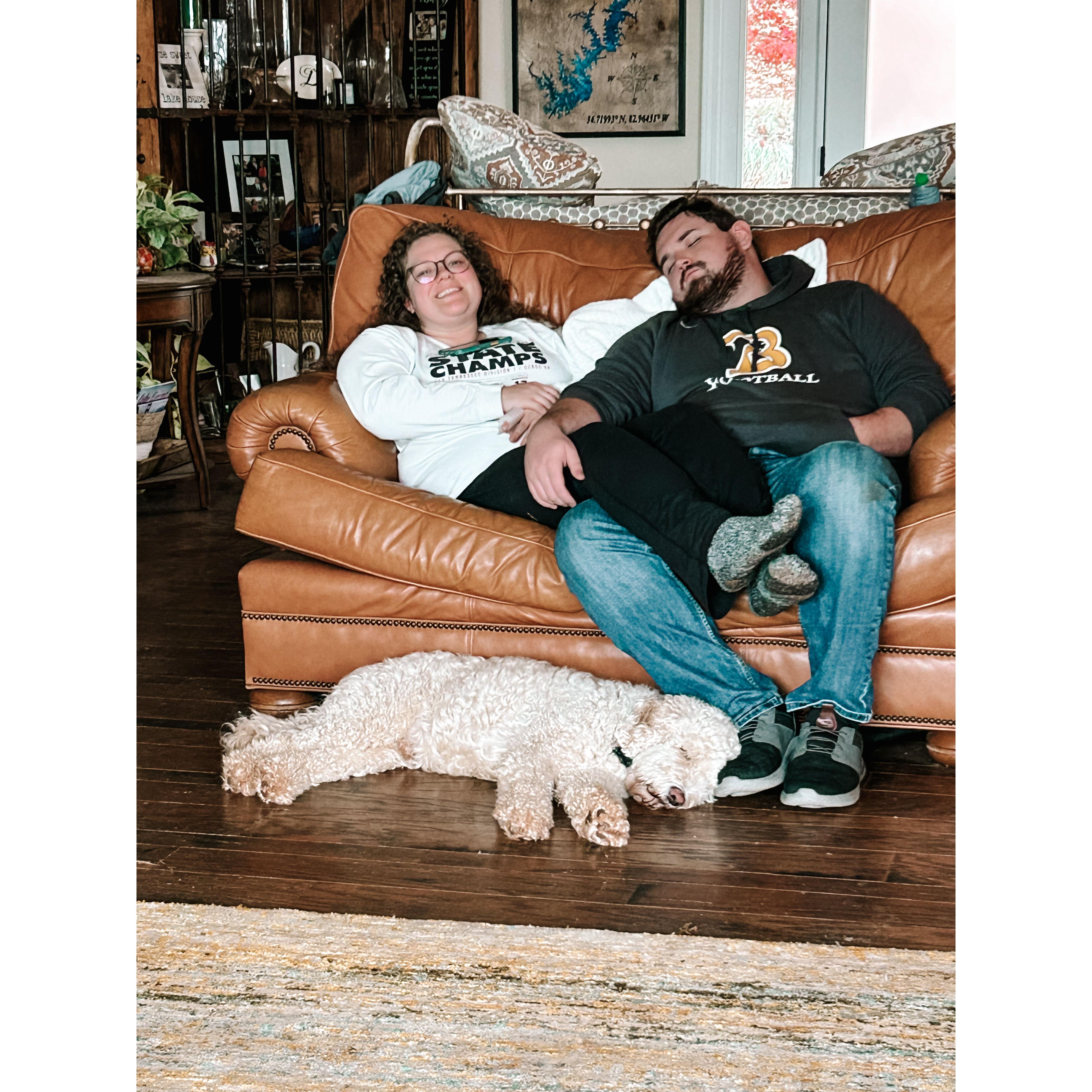 Post Thanksgiving meal hit the boys hard!