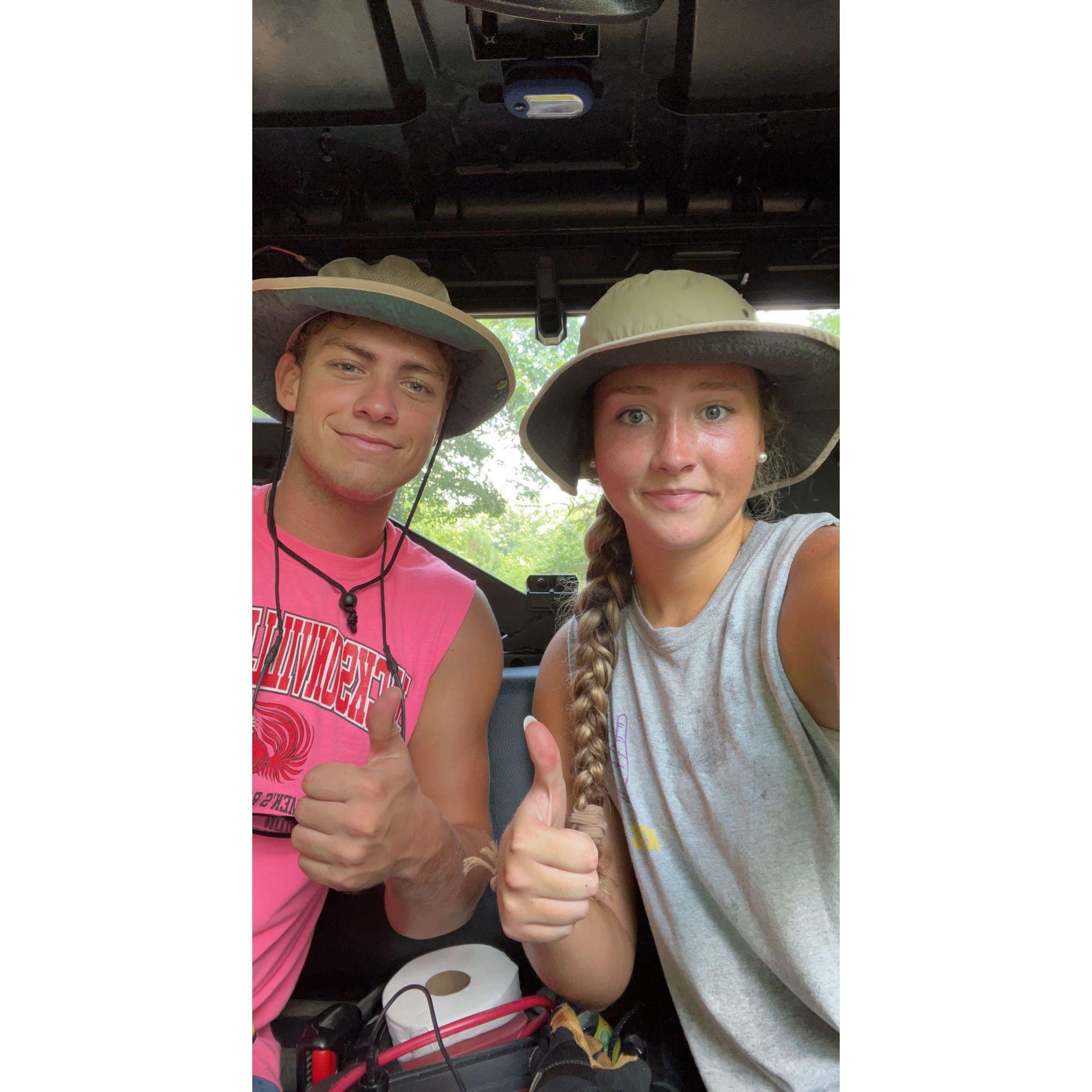 The summer we worked on clearing my parents land. 😅