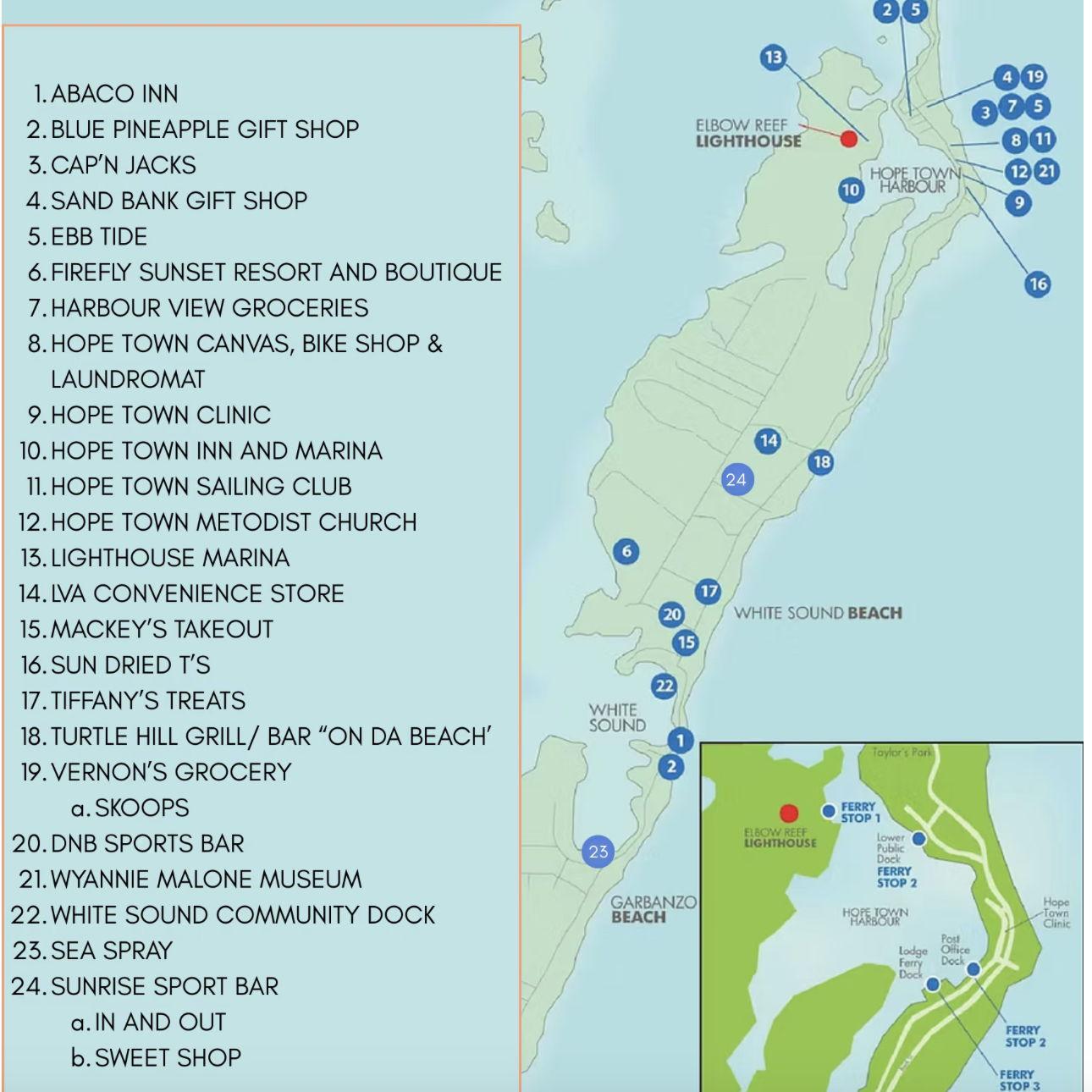 Map of Elbow Cay