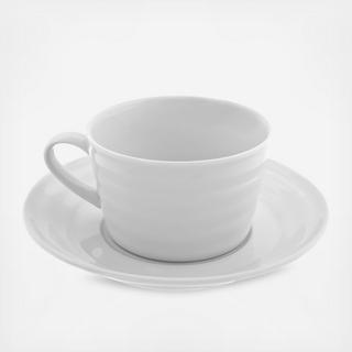 Swing White Oversized Cup & Saucer, Set of 6
