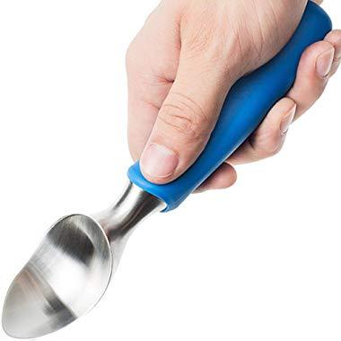 SUMO Ice Cream Scoop: Solid Stainless Steel. Dishwasher Safe (Blue)
