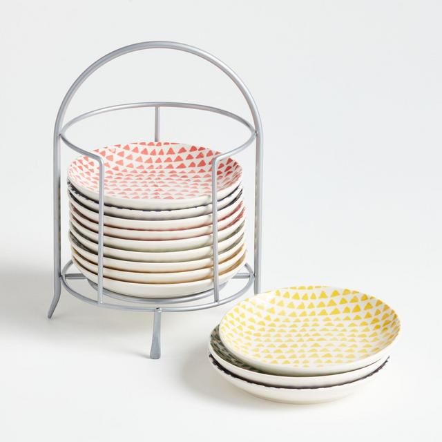 Pippa Appetizer Plates with Stand, Set of 12