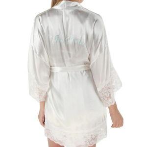 ''The Bride'' Lace-Trimmed Charmeuse Robe