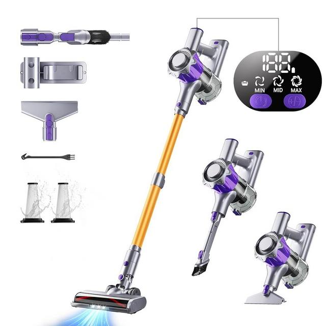 MBYULO Cordless Vacuum Cleaner, 400W 38Kpa Powerful Stick Vacuum, Up to 50Mins Rechargeable Battery, Vacuum Cleaners for Home Anti-Tangled Lightweight Handheld for Hardwood Floor, Carpets, Pet Hair