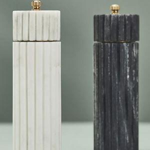 Ribbed Marble Grinder - White
