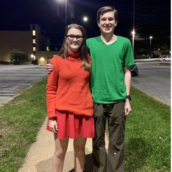 Halloween as Velma and Shaggy