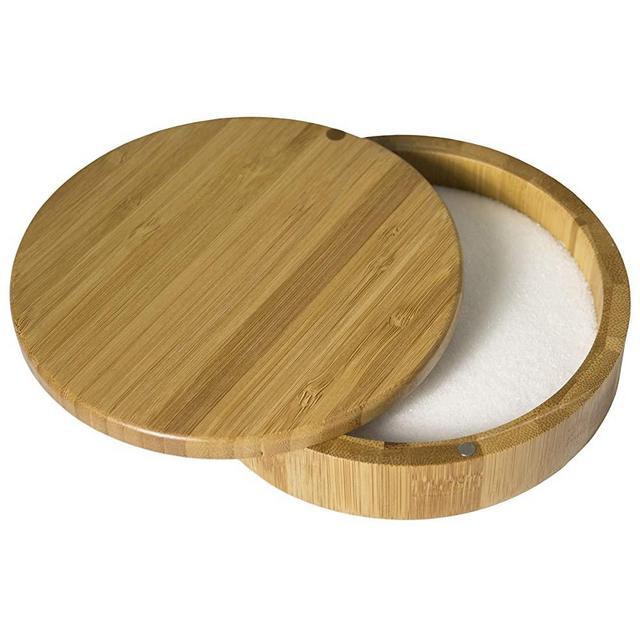 Totally Bamboo Barkeeper's Salt Box, Bamboo Storage Box with Magnetic Swivel Lid