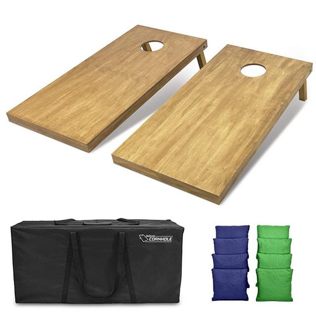 GoSports 4'x2' Regulation Size Wooden Cornhole Boards Set | Includes Carrying Case | Full Regulation Size Bean Bag Toss Boards