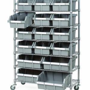 Seville Classics Commercial 7-Tier Platinum/Gray NSF 16-Bin Rack Storage System