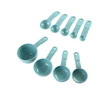KitchenAid 9-Piece Measuring Cup and Spoon Set, Aqua Sky - KC475OHAQA