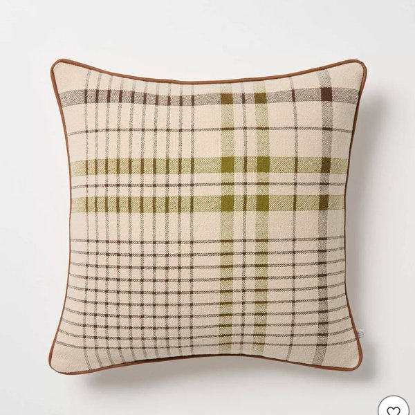 18"x18" Plaid Square Toss Pillow - Hearth & Hand™ with Magnolia - Green