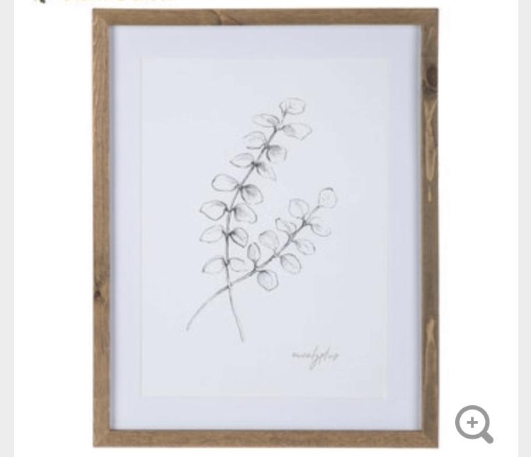 Sketched Branch Framed Wall Decor