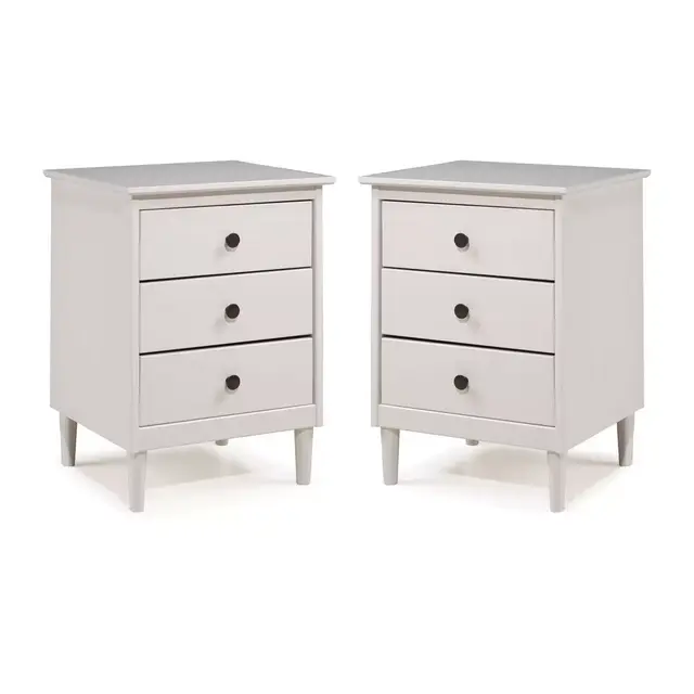 Forest Gate™ 3-Drawer Solid Wood Nightstands in White (Set of 2)