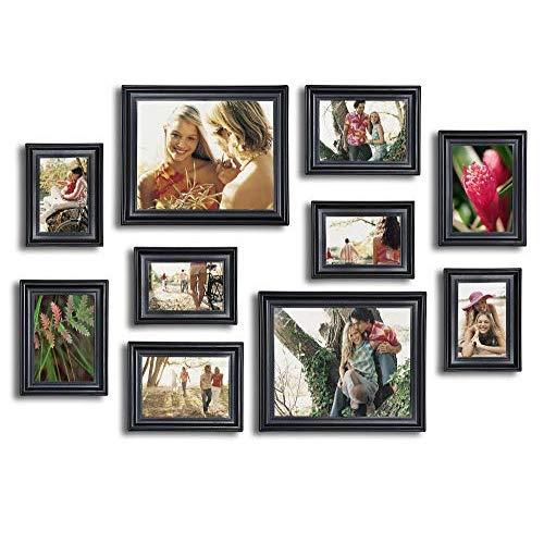 10 Piece Picture Frame Set, Photo Frames Set - Matte Black
