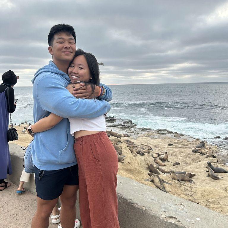 Aeden surprised Angela in San Diego for her birthday :)