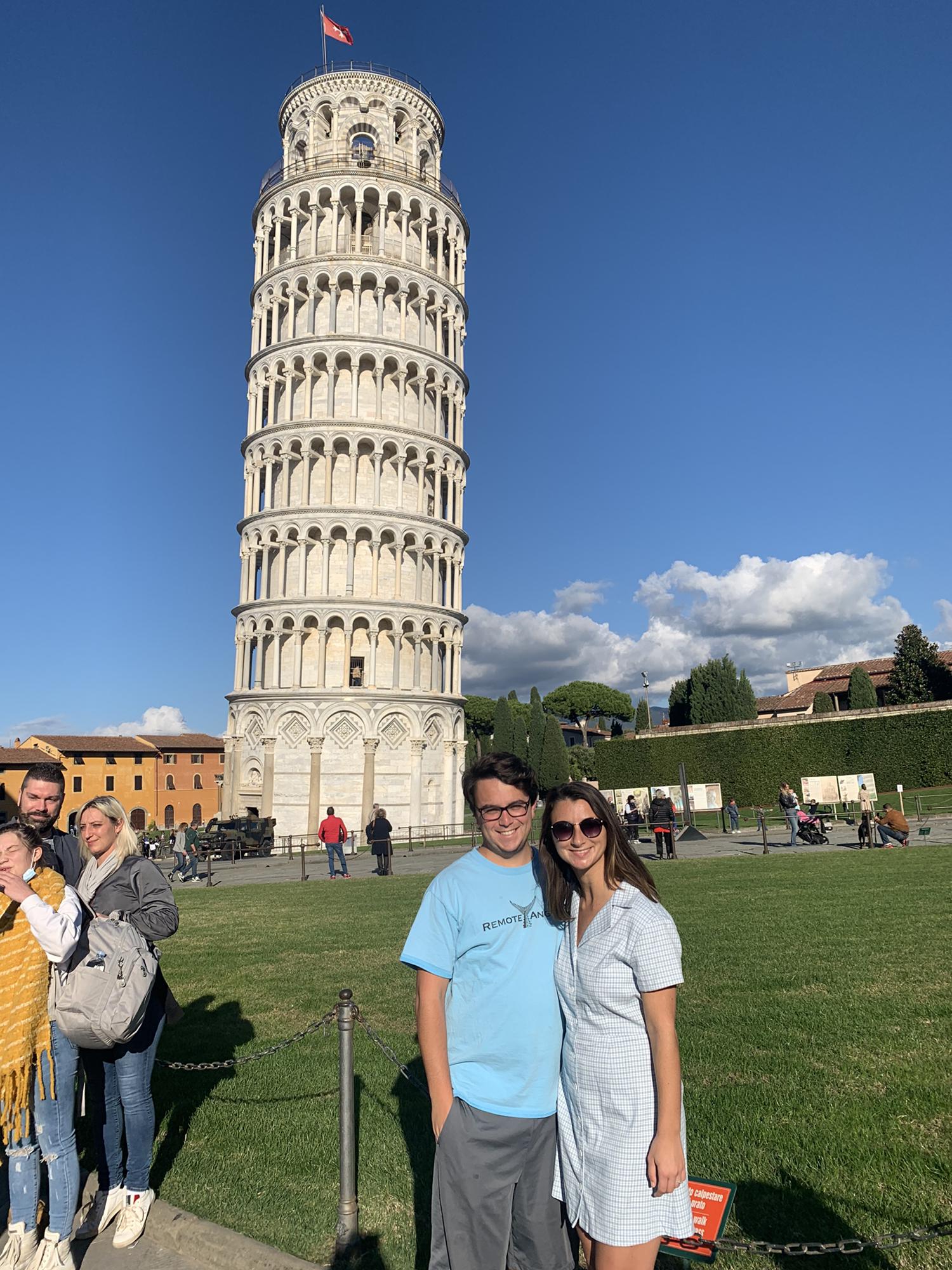 Leaning tower of Pisa on our way to Florence