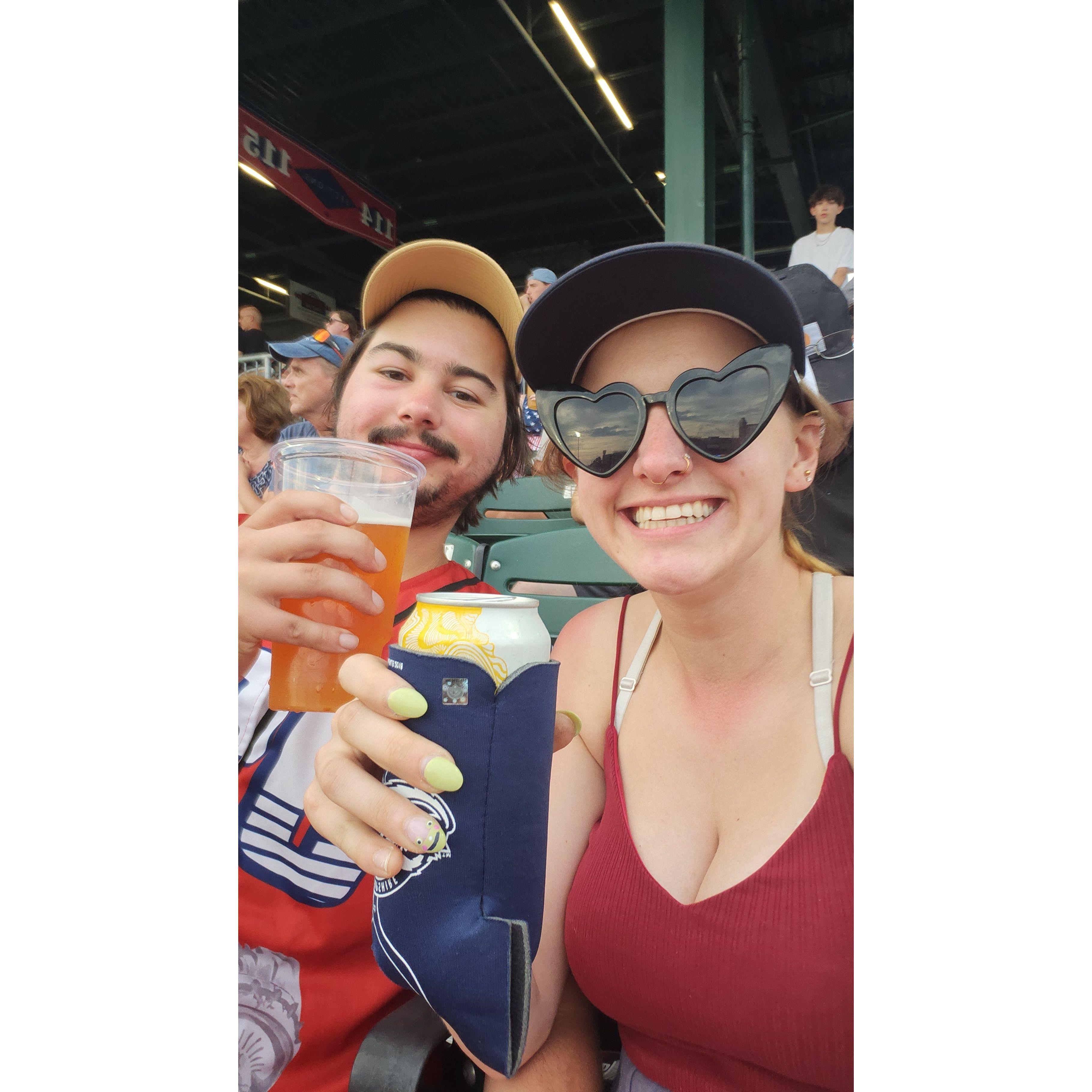 4th of July Fishercats game - Where we met a year before!