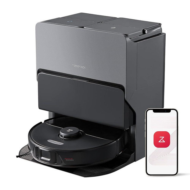 roborock S8 Max Ultra Robot Vacuum and Mop, All-in-One Dock, PreciSense LiDAR Navigation, Smart Dirt Detection, Self-Emptying, 8000Pa Suction for Various Floors, 20mm Auto Lifting for Carpet, Black