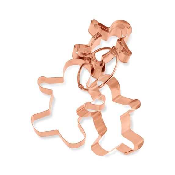 Williams Sonoma Gingerbread Man Copper Cookie Cutter Set on Ring