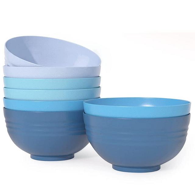 【Set of 8】Unbreakable Large Bowls ,34 Oz Ramen Bowls BPA-Free Eco-Friendly Soup Bowl Set for Cereal, Salad, Soup, Ramen,Grains,Oatmeal Apply to Kitchen, Dishwasher & Microwave Safe