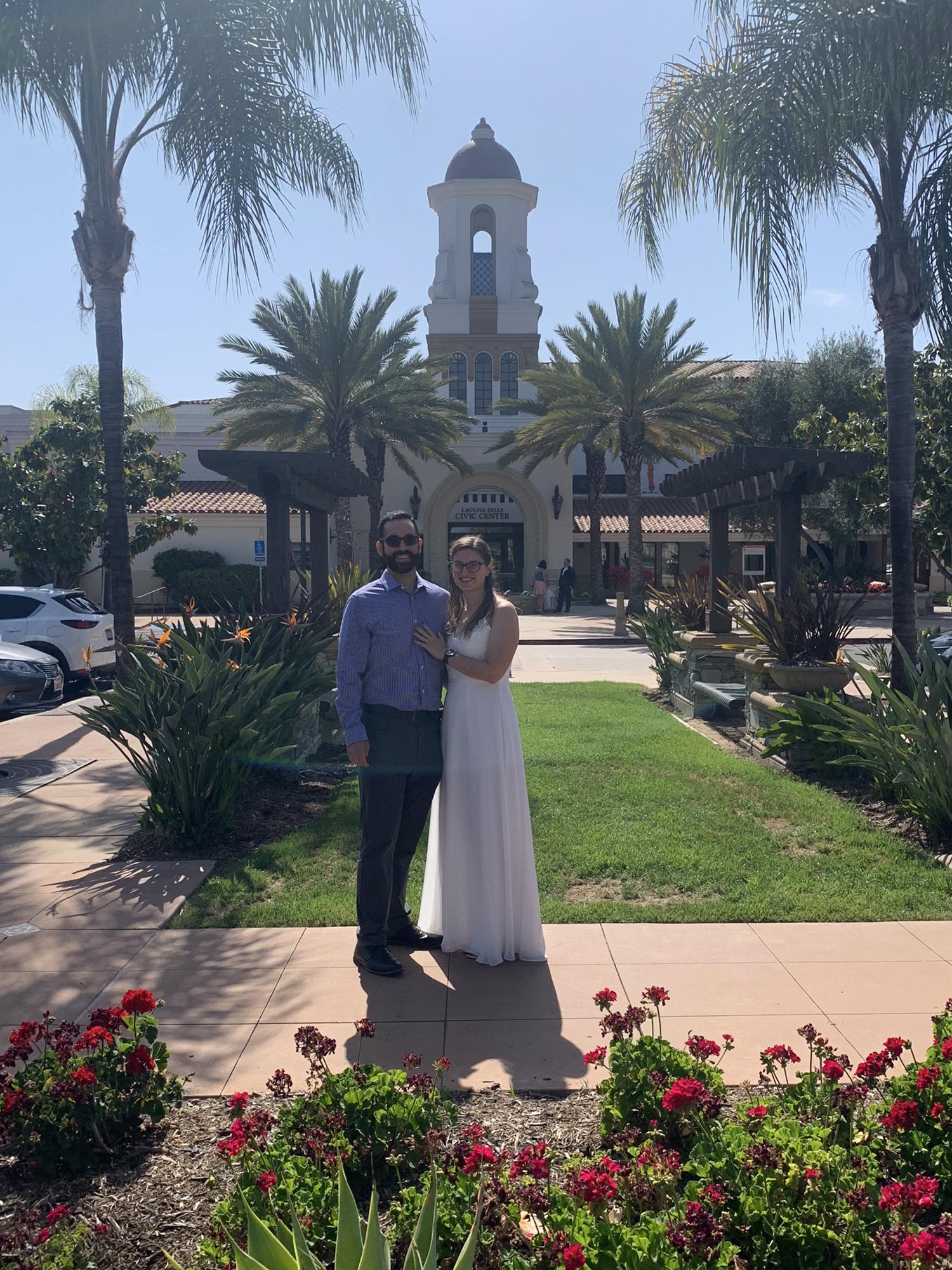 Outside the Laguna Hills Courthouse after we eloped on 5/13/21.