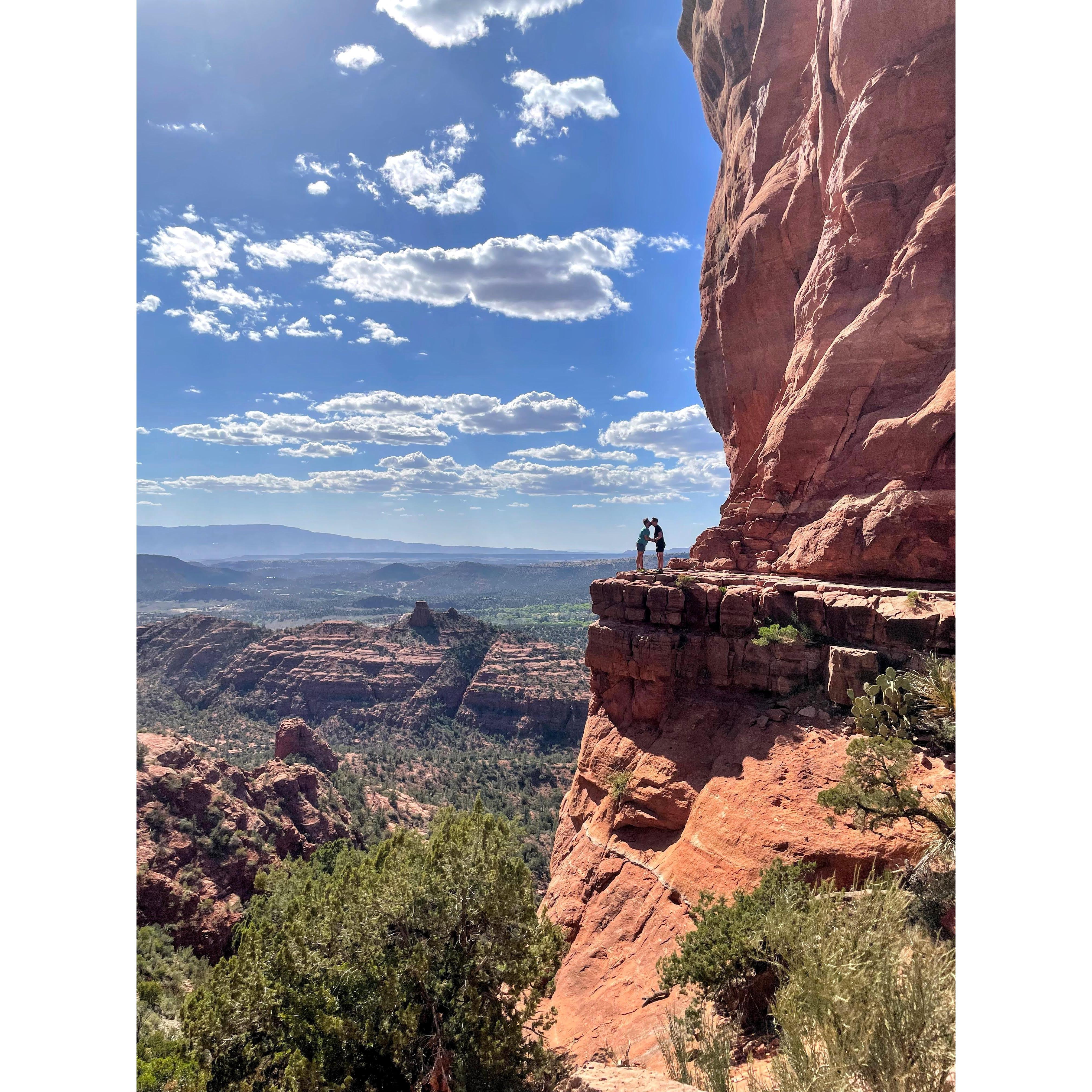 One of our favorite pics taken by a fellow hiker in Sedona, Arizona!