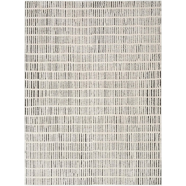 Nourison Cozy Modern 7'10" x 9'10" Ivory Black Scandinavian Indoor Rug