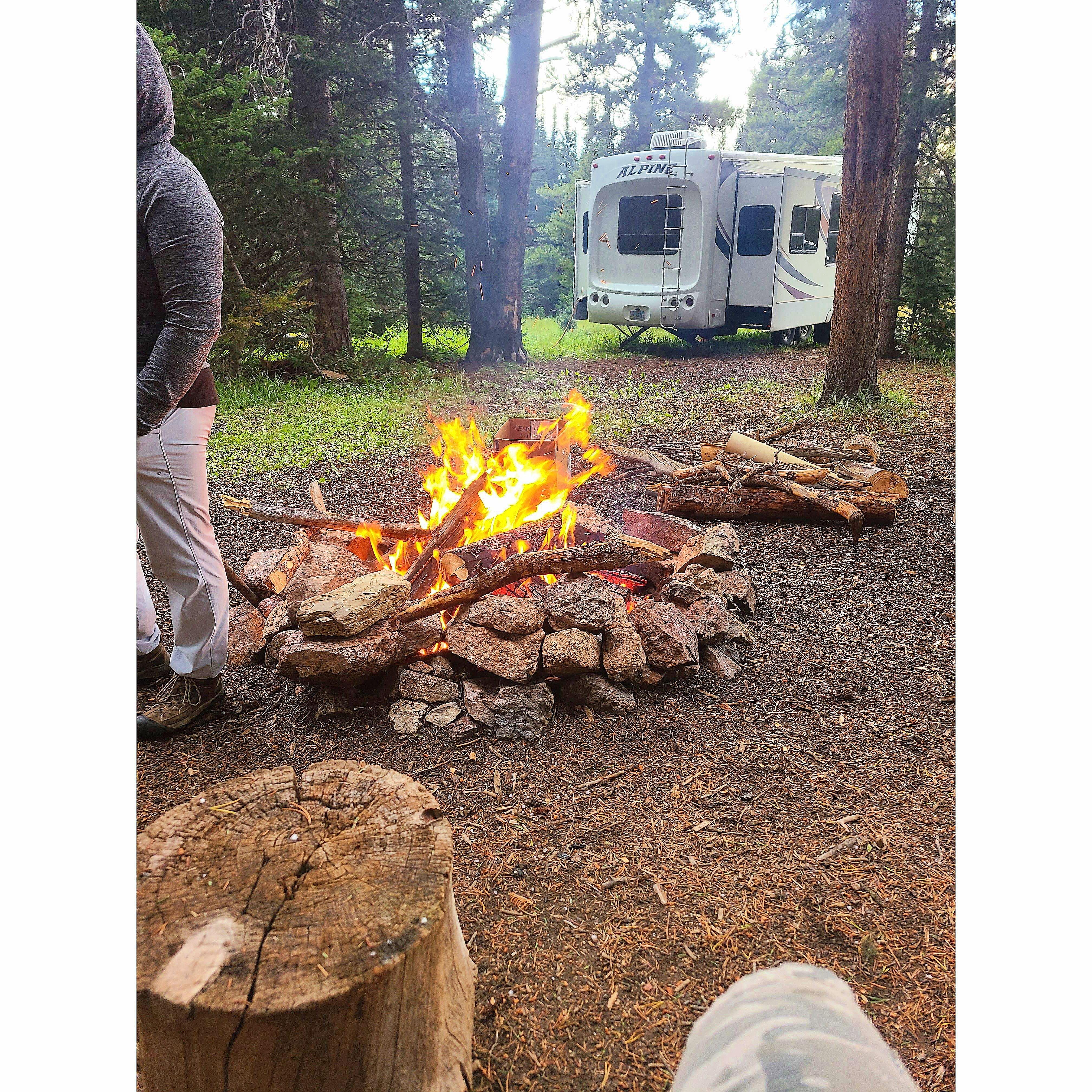 One of our favorite camping spots. Even the rain & hail couldn't put out our bonfire!