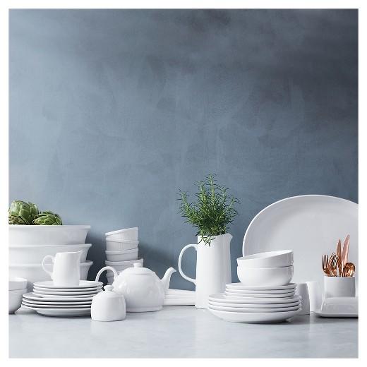 Large Oval Serving Platter 19x12.5in Porcelain White - Threshold™