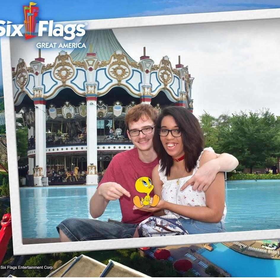 We at six flags in Chicago before my 21st birthday