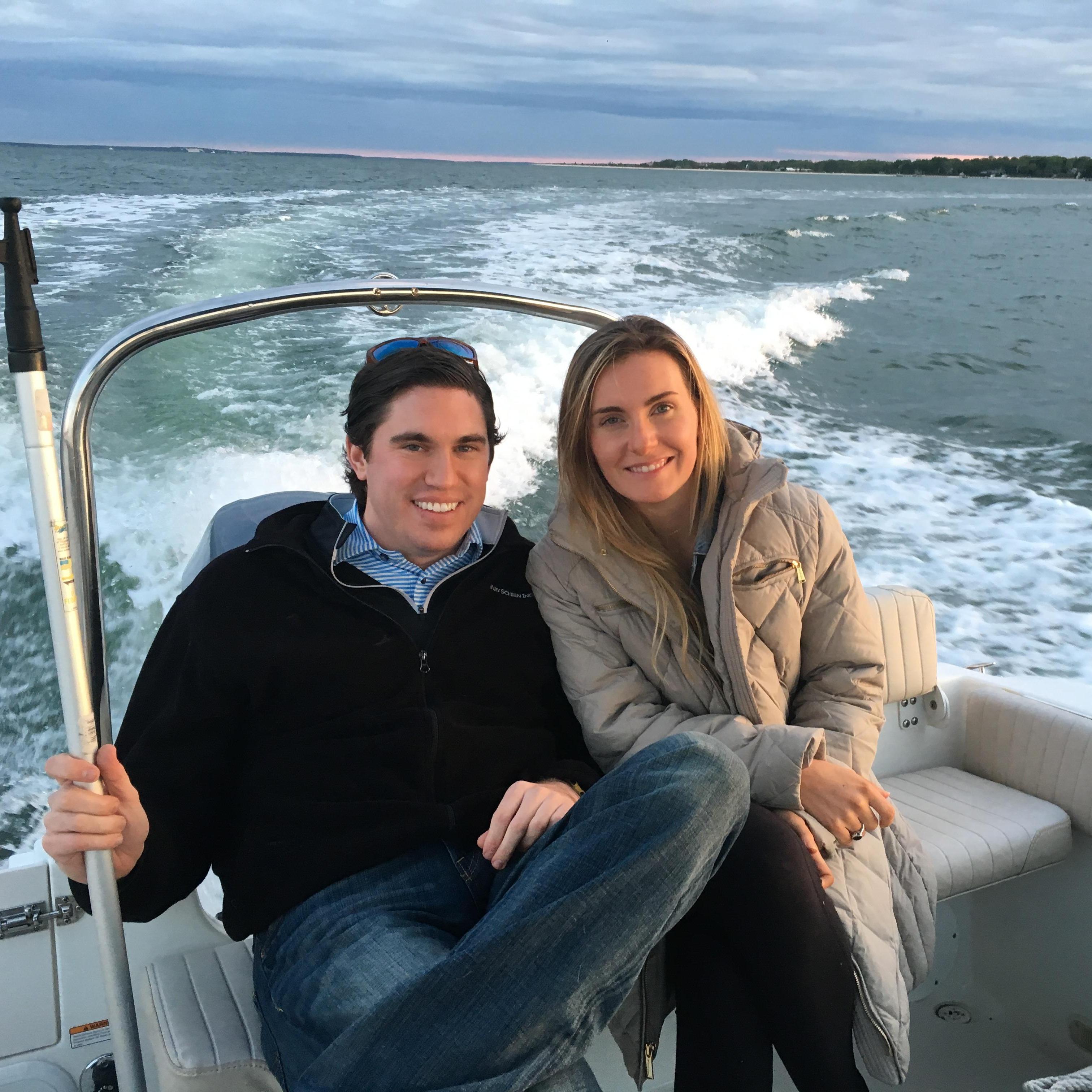 On the boat on a COLD Memorial Day 2017