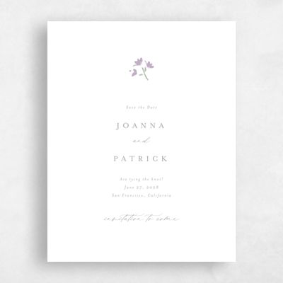 Purple Simple Wedding Save the Date - Regal Portrait