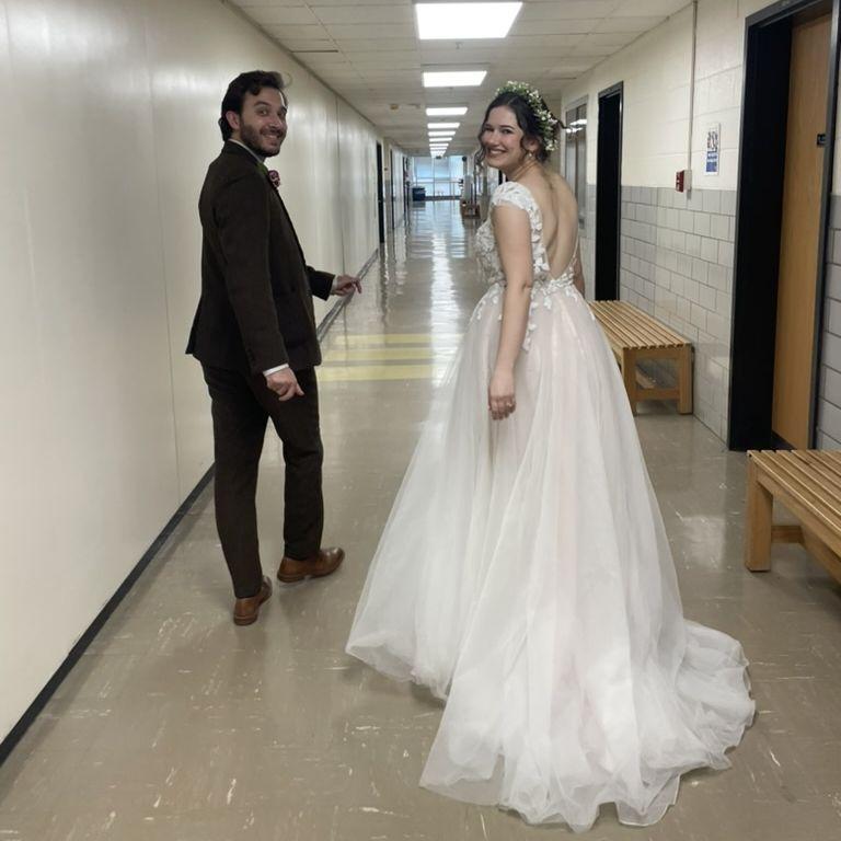 In the chemistry-physics building where Aly and Alex first met!