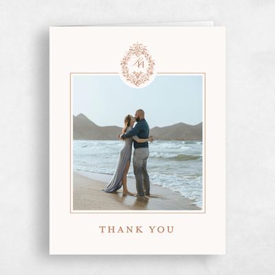 Tuscany, Brown Wedding Thank You - Lockwood Photo