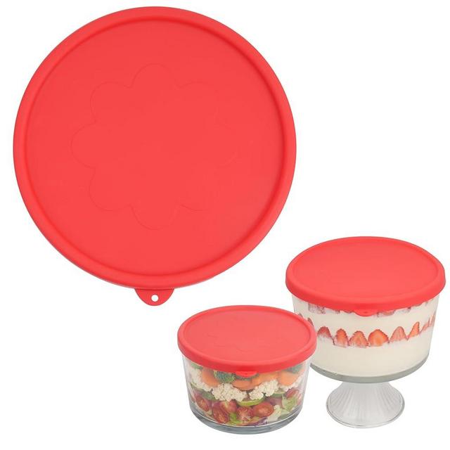PUREKRA 1 Pack Silicone Lid for Anchor Hocking Footed Glass Trifle Bowl & Shallow Trifle Bowl （104 Oz / 3-Quart), Dishwasher And Microwave Safe (Bowl not included)