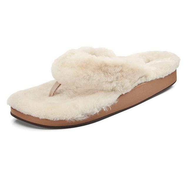 OluKai Kipe'a Heu Women's Sandal Slippers, Soft & Comfortable Shearling-Wrapped Straps, Durable RUbber Outsoles for All-Day Wear, Causal & Cute Everyday Style