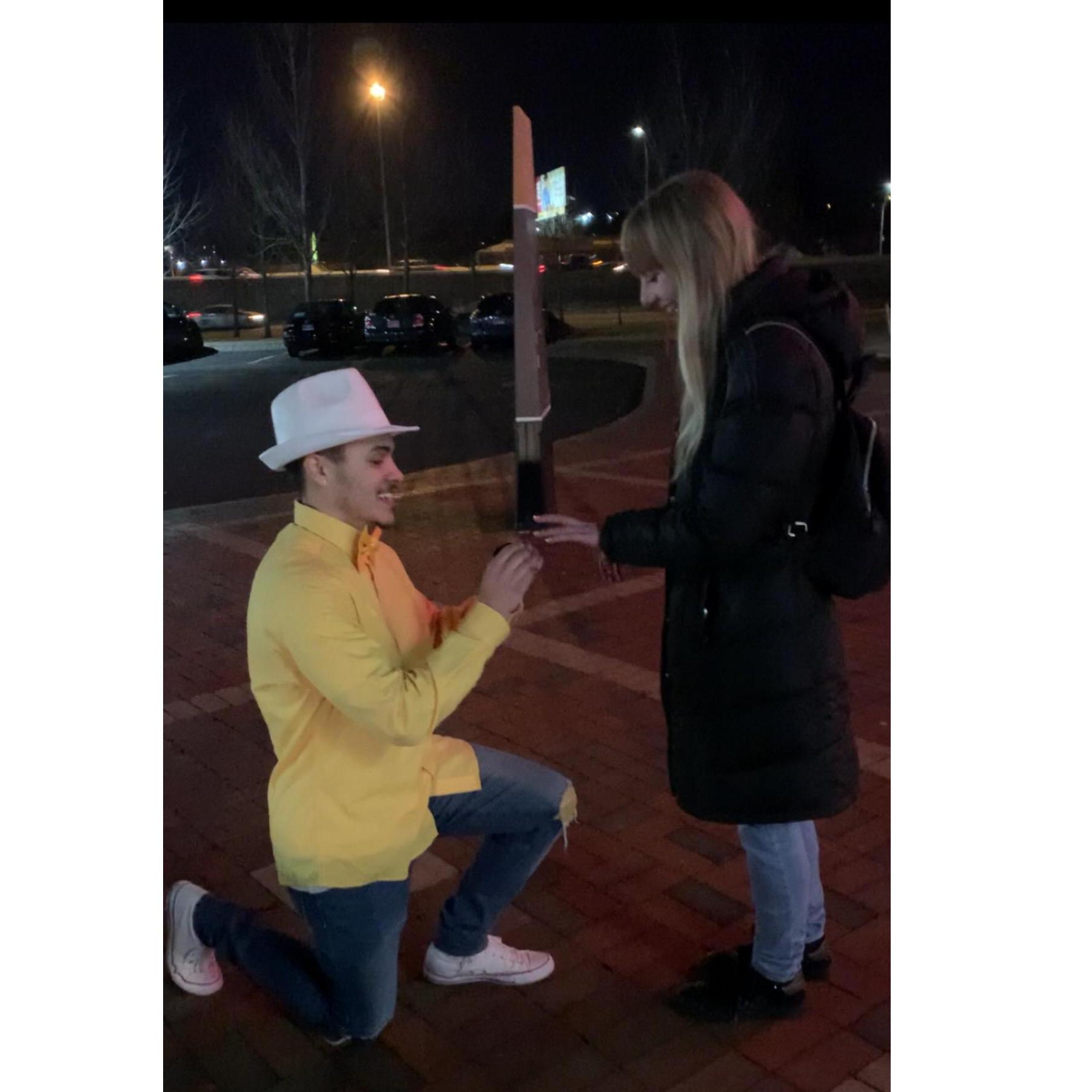 The Proposal! Outside the Basketball Hall of Fame 2/11/22