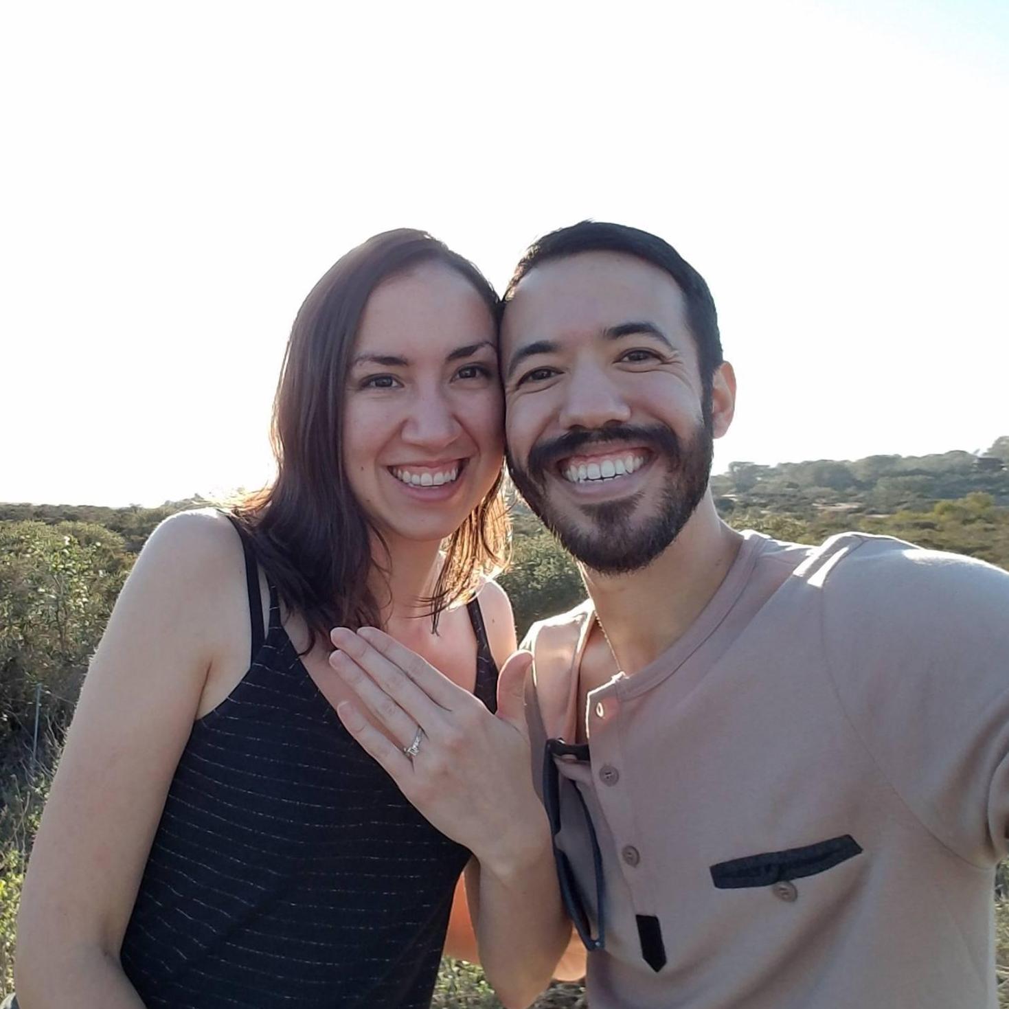 We got engaged with Sam's grandma's wedding right at Torrey Pines in San Diego, where Stephanie now does her field research