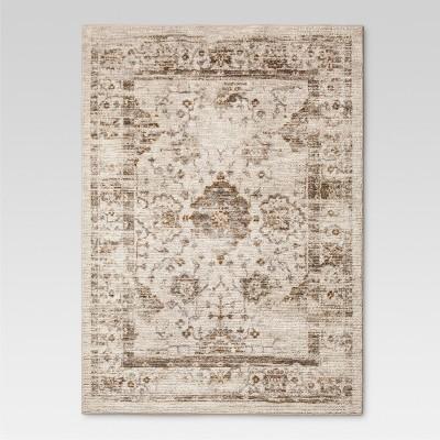 5'X7' Vintage Tufted Distressed Area Rug Tan - Threshold™